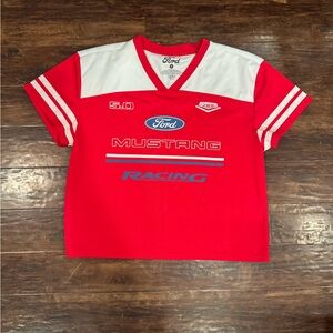 Ford mustang Red Racing pit crew mock Shirt